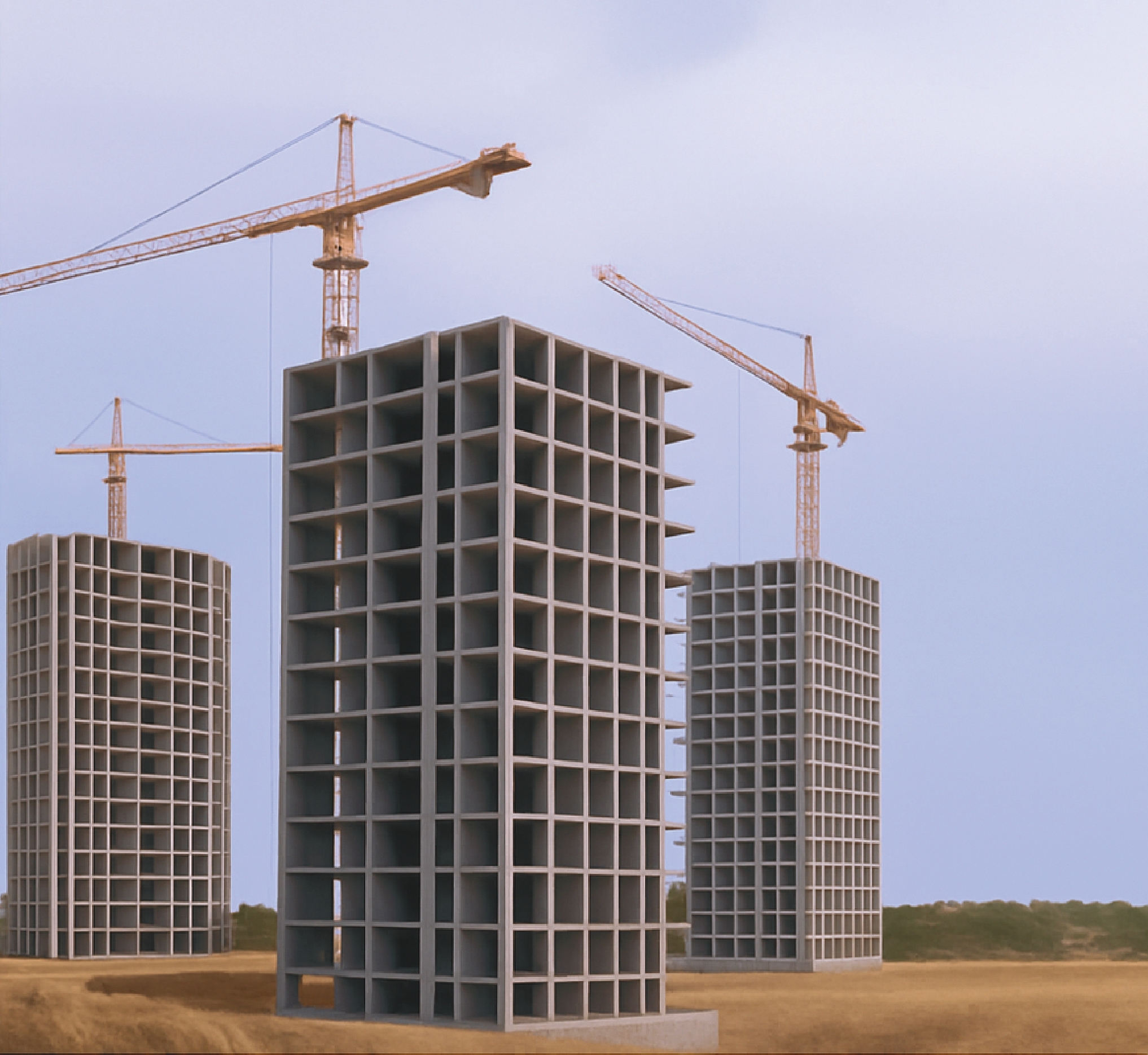 Construction Site with Cranes